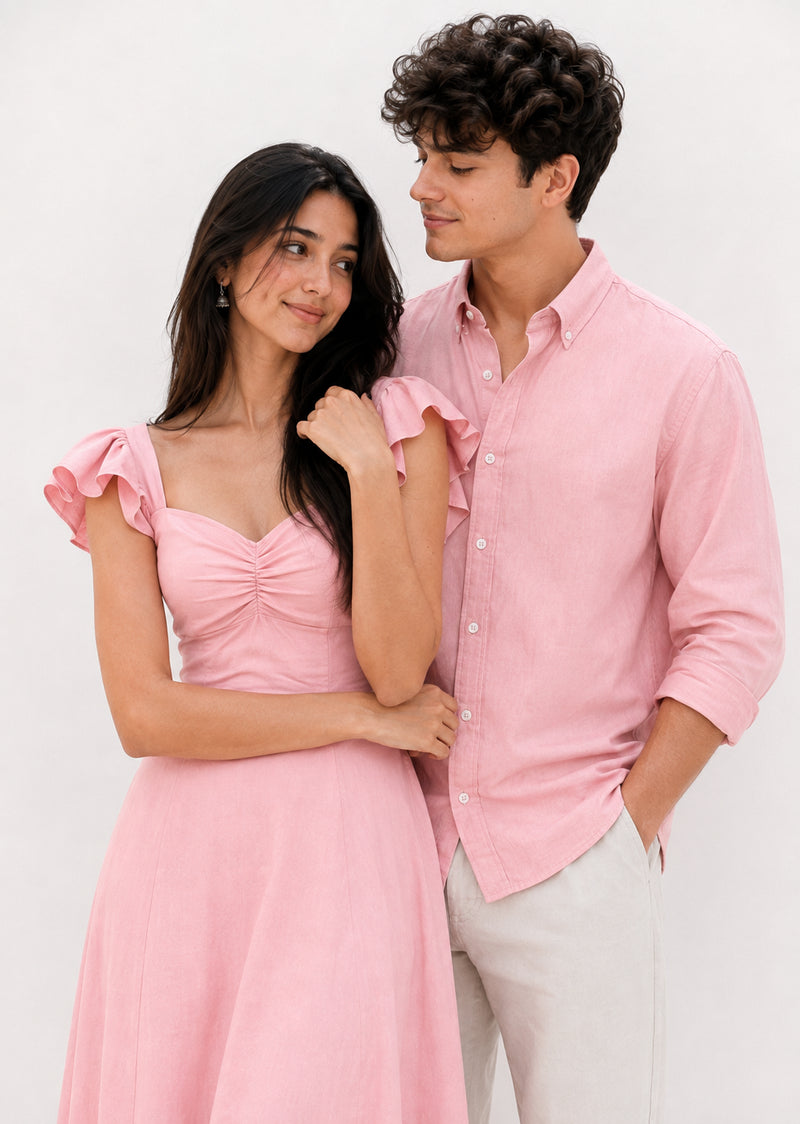 Duoofits Blush Pink Couple Matching Set - Editorial Portrait